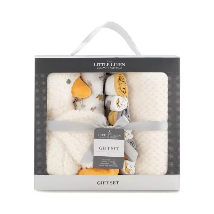 LLGSMP6440_LittleLinen_BoxedGiftSet_FuzzyDuck_FrontPack_720x.webp